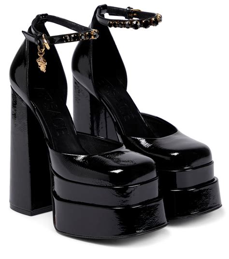 versace black medusa shoes|Versace Medusa aevitas platform pumps.